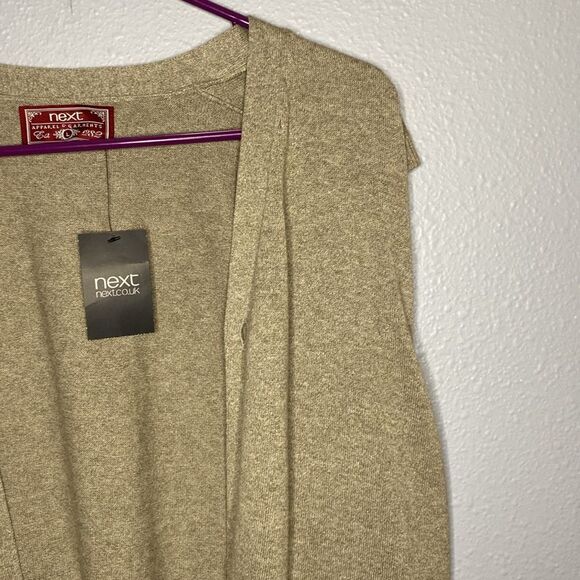 NWT New Next Apparel & Garments Taupe Sleeveless Button Up Vest Size Large - Picture 5 of 10